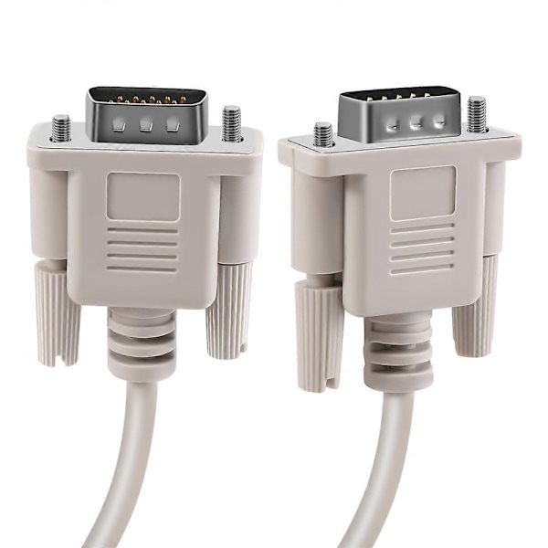 1.4M RS232 DB9 9-stift Hane till VGA Video 15-stift Hane Adapterkabel Ljusgrå