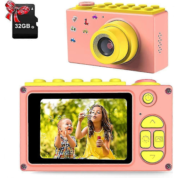 Barnkamera, Videokamera med TF-kort / 4x / 8MP Digital Zoom / 2 tums LCD-skärm Barnkamera (rosa)
