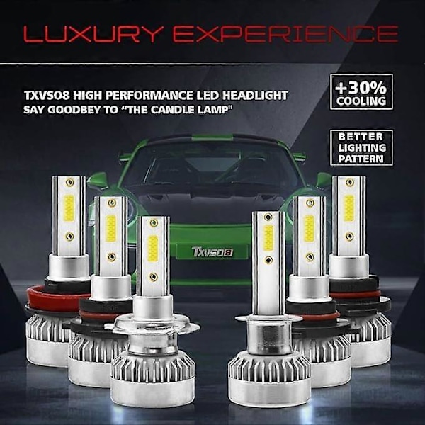 G1 H1 LED-strålkastarlampor, 110W Hög Effekt 20000Lm Extremt Ljusa 6000K Kallvitt CSP-chip LED-strålkastare Konverteringskit för Txvso8