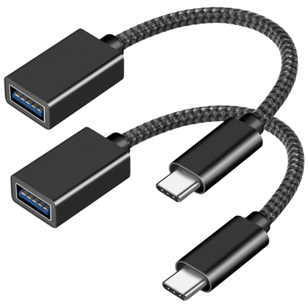 USB C till USB Adapter 3.0 USB C OTG Adapter Svart 2 ST