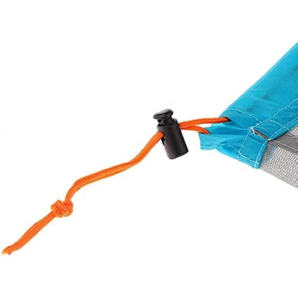 2st Mesh Dragsko Förvaringsväska Nylon Glidande Återanvändbar Packpåse Meshväska för Leksaker Mat Resor Vandring Camping (S Blå)