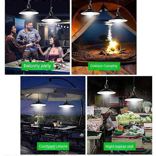 Rörelsesensor LED Solcellslampa, Hänglampa, Vit, Varmt Ljus, Fjärrkontroll, Ljuskrona, Camping, Utomhus, Trädgård