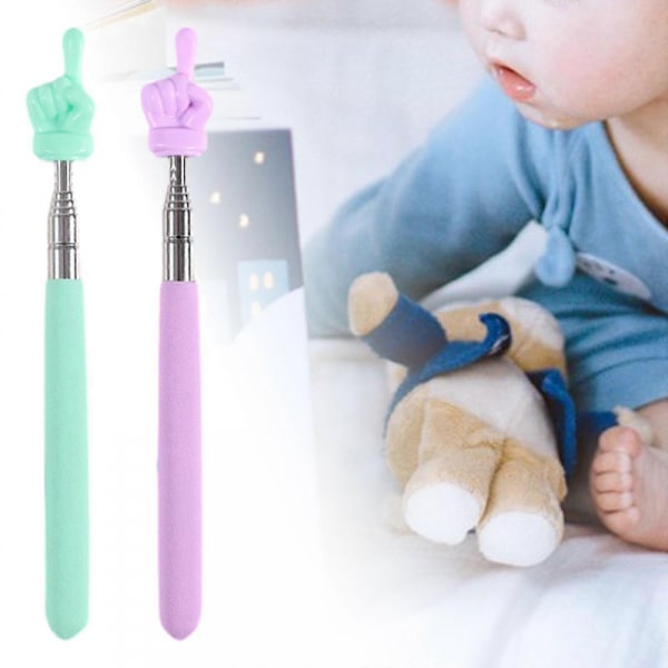 2 st Teleskopiska Lärarpinnar Fingerpekare Mini Hand Undervisningspinnar Multifunktionella Fingerläsningspinnar för Barn