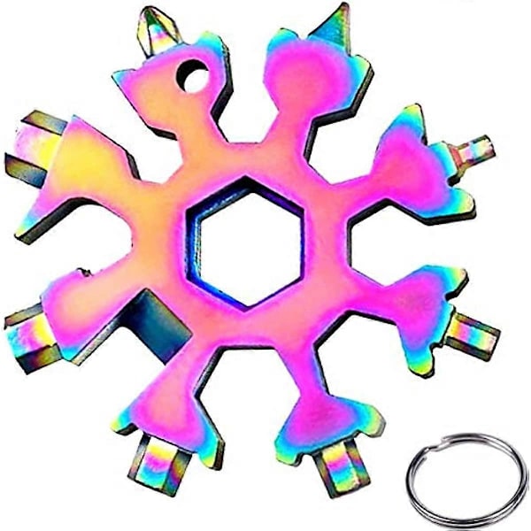 18 i 1 Snöflinga Multiverktyg Män och Kvinnor Nyhet Idé Present Rostfria Prylar Utmärkt Strumpfyllare Colorful