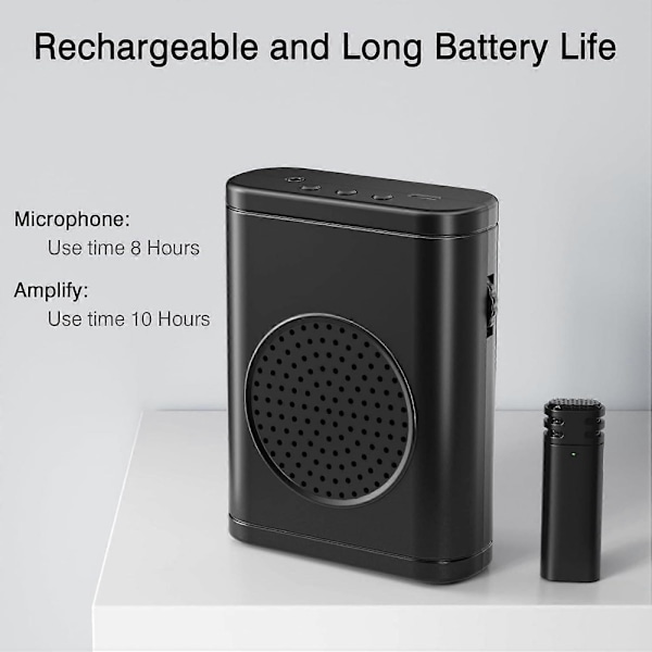 Trådlös röstförstärkare med trådlös lavaliermikrofon, Bluetooth-högtalare, PA-system