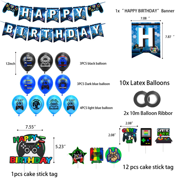 Ballonger för födelsedagsfest med Gamepad-tema