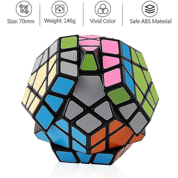 shengshou megaminx speed cube 3x3 dodekaeder hexagon pussel leksak svart