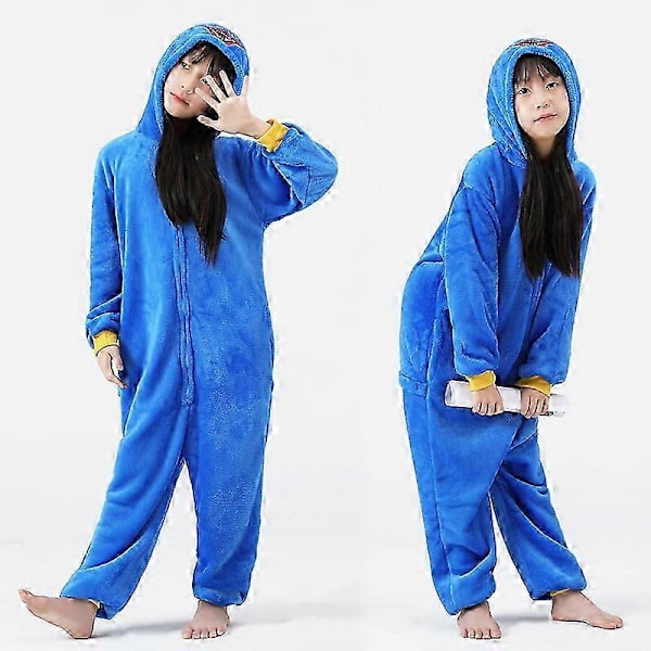 Flanellpyjamas för vuxna damer och herrar med dinosauriemotiv, söt djurpyjamas, matchande familjepyjamas för hemmabruk och uppträdanden, höst och vinter Black Dragon Tamer 110cm