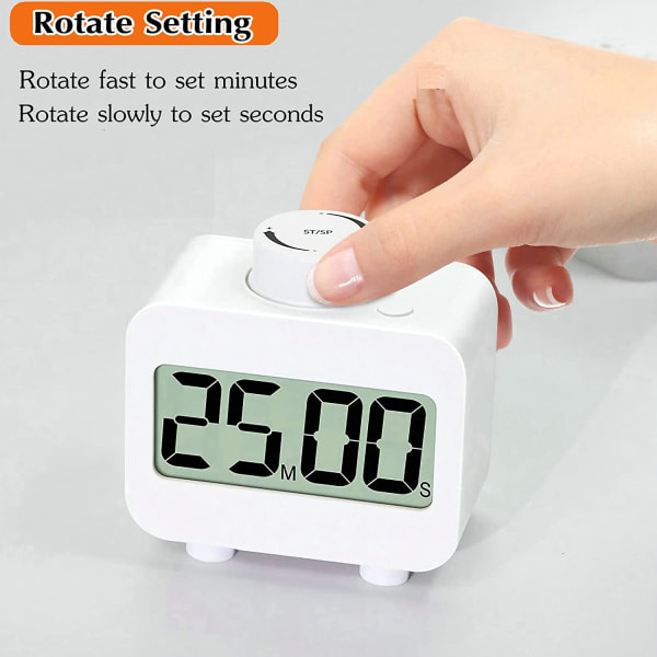med stor LCD-skärm, elektronisk timer