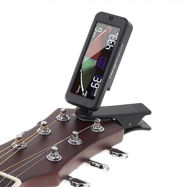 3-i-1 Gitarrstämmare Stor LCD-skärm Metronomgenerator Med Clip För Kromatisk Gitarr Bas Ukulele