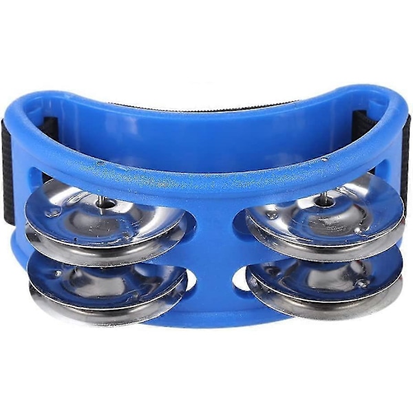 Tamburin för gitarrpercussion med metallklockor för trumtillbehör instrument (blå)