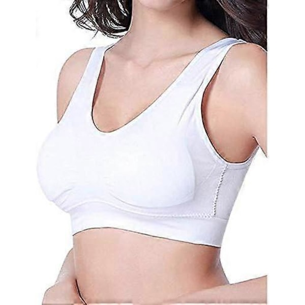 Bekväm BH för damer, Klassisk dam-bystier, Push Up och utan bygel, 1-pack, 4-pack white XL