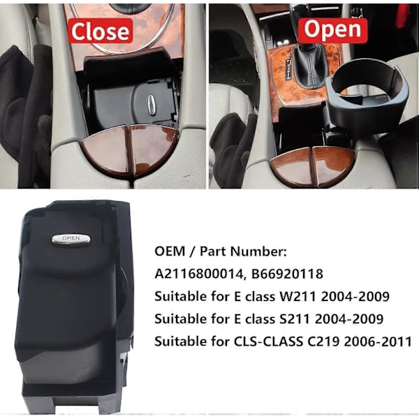 Bil Mittkonsol Mugghållare för E Klass W211 S211 CLS C219 A2116800014 B66920118