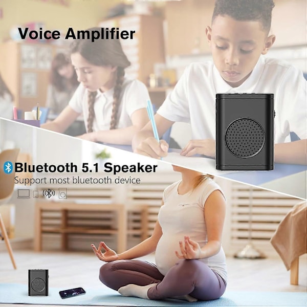 Trådlös röstförstärkare med trådlös lavaliermikrofon, Bluetooth-högtalare, PA-system