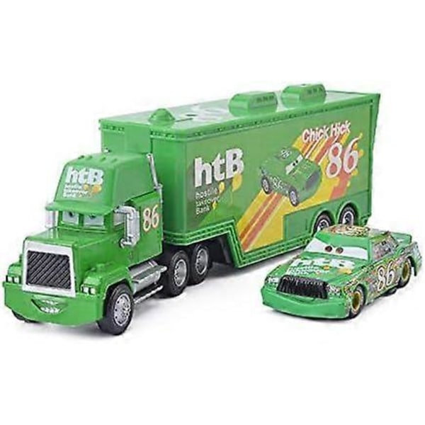 2 st Chick Hicks Lightning McQueen Farbror Container Truck 1:55 Diecast Metall Modell Födelsedagspresent Leksak För Barn Chick Hicks
