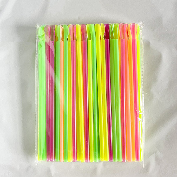 400 st Sked Sugrör Slushie Sugrör Sked Skopa Sugrör Engångs Dryckessugrör För Glasstrutar