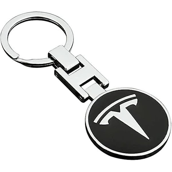 Bil Logo Nyckelring 3d Krom Metall Bil Tesla Nyckelring black