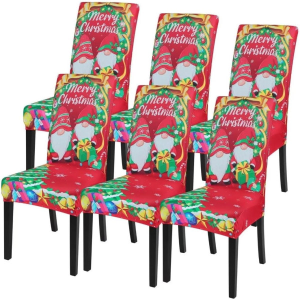 Julmatsalsstolsöverdrag Set om 4, Stretch Xmas Parsons Chair Sl