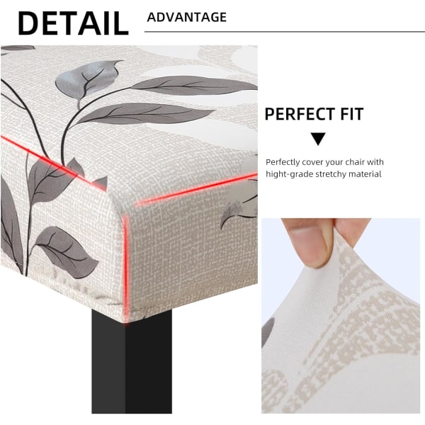 Julstolsöverdrag, stretchiga avtagbara tvättbara matsal Leaf Pattern2 6