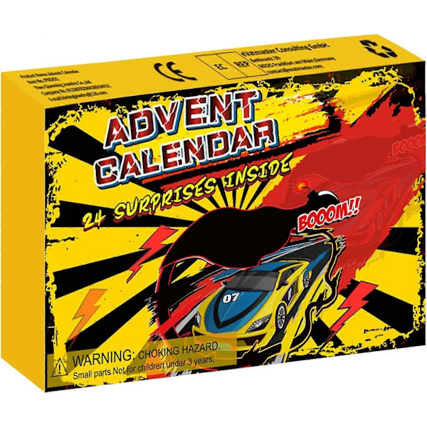 2022 Racing Jul Adventskalender 24 Dagar Med 24 Små Leksaks Retro Bilar Gåvor Överraskningskalender 24 Dagars Nedräkning Jul Adventskalender Visuell Timer f A1-yellow