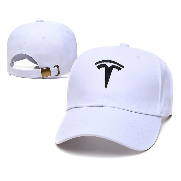 Tesla baseballkeps med cap strukturerad hatt (vit 1)
