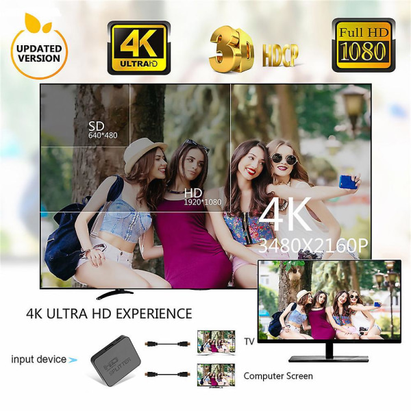 Hd 1080p 4k 1x2 Hdmi-kompatibel Splitter Video Hdmi-kompatibel S