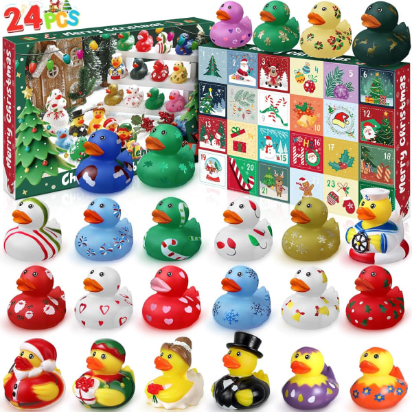 Adventskalender 2023 Christmas Countdown Leksaker Gummi Ducks 24 Days of