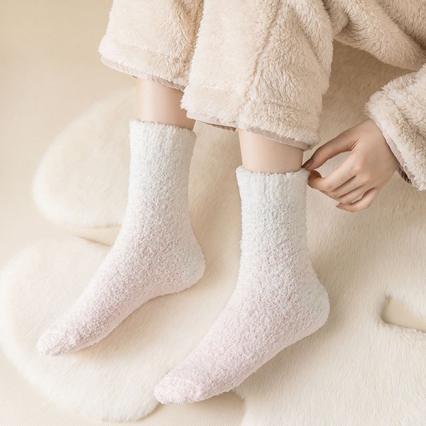 3 ST Vinter Fluffy Mysig Fuzzy Socks Varm Mjuk Plysch inomhussäng kaffe en storlek