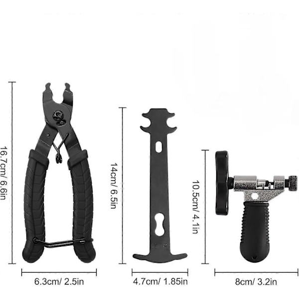 Cykelkedjetång + Cykelkedjeverktyg + Kedjetestare Cykelkedjenit Reparationsverktyg Set Kedjelänkar Universal 3 Par för 7 8 9 10 11 12-Växlad Cykel