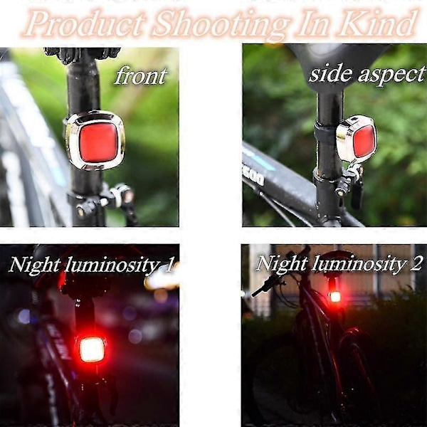 5 Lägen Smart Bromssensor Cykel LED Baklampa Cykel Bakre Nattlampa Lykta Cykellampor Cykeltillbehör 5