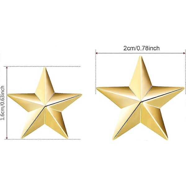 50 Stycken Stjärnmärke Guld Slagstift för 4 Juli Memorial Day Veterans Day