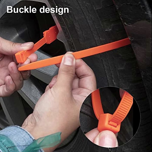 Vinter Bil Däck Anti Snökedjor Universella Nödfordon Anti-Slip Kabel Buntband Engångs Snökedjor För Bilar Utomhus Nödhjul Däck Ca Single tooth