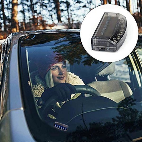 JUZZQ Bil Sensor Inbrottslarm 6 LED Ny Bil Solcellsladdare Säkerhetsvarningslampa Auto Bil Inbrottslarm Lampa LED Lampa Bil Signal Lampa Strobe Li