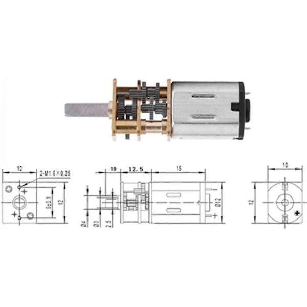 DC 6V DC Växelmotor, Reduktionsväxellåda Motor 10/15/20 RPM för Leksaksbil Intelligent Robot, Modellflygplan, Motorleksaker, Reduktionsmotor