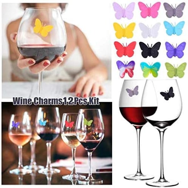 Vinglas Charms Drink Markers Butterfly Glass Identifiers