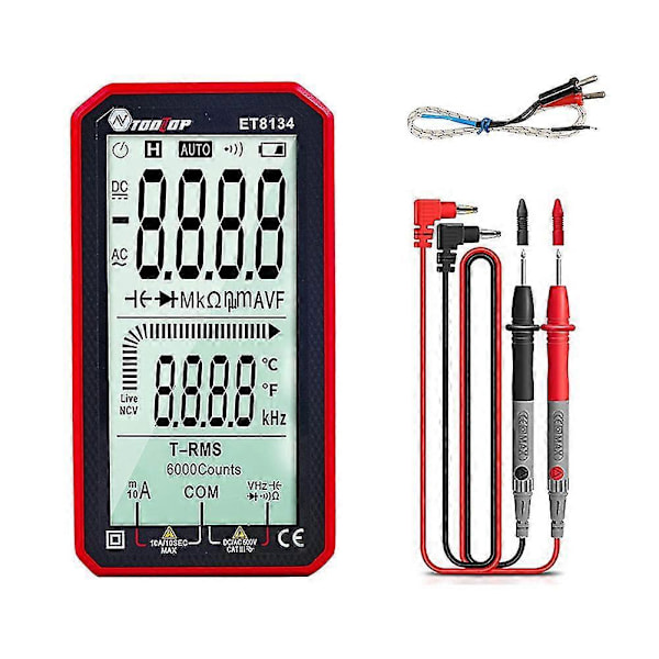 et8134 4.7 tums LCD-skärm multimeter ström spänning ström AC-mätning kapacitans resistansmätning