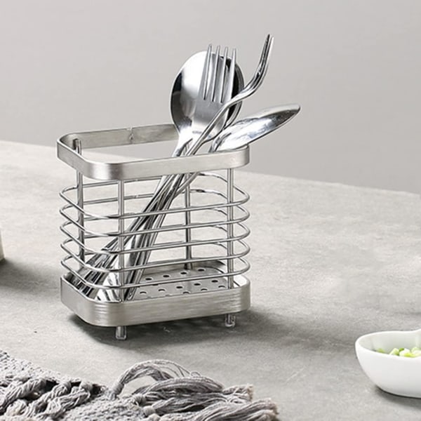 Köksredskapshållare rostfritt stål silver