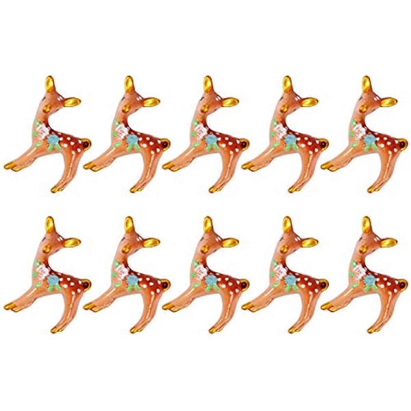 ULTNICE 10 st Hjortfigurer Tårtdekoration Harts Djur Jul Miniatyrprydnader Små Renfigurer Jul Spiselkransdekoration Sagoträdgård