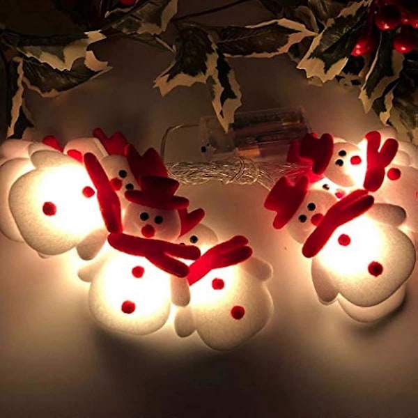 Rpporm LED Träd Jul Snögubbe Julfest Dekoration Ljusslingor Jul LED-ljus Lampor med Transparent Tråd (flerfärgad One Size) N-2m 10lights