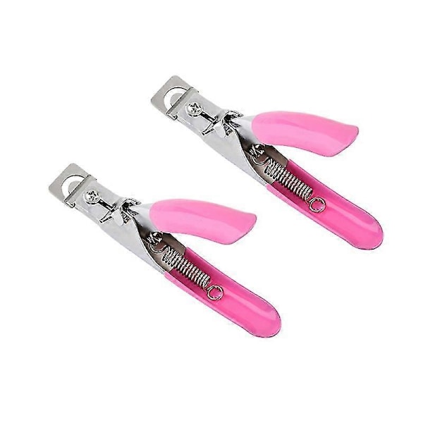 2 st konstgjorda falska nageltippklippare sax rostfritt stål manikyr pedikyr klippverktyg för salong hem nagelkonst skönhetsdesign gör-det-själv