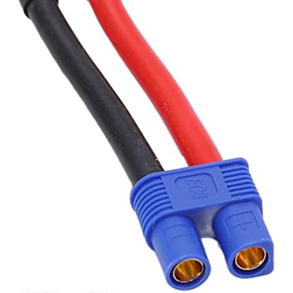 RiToEasysports XT90 Hane till EC3 Hona Kabel 12AWG XT90 Hane till EC3 Hona Kontakt Adapter Linje för Anslutning av Batteri och ESC för RC Bilmodell Ai