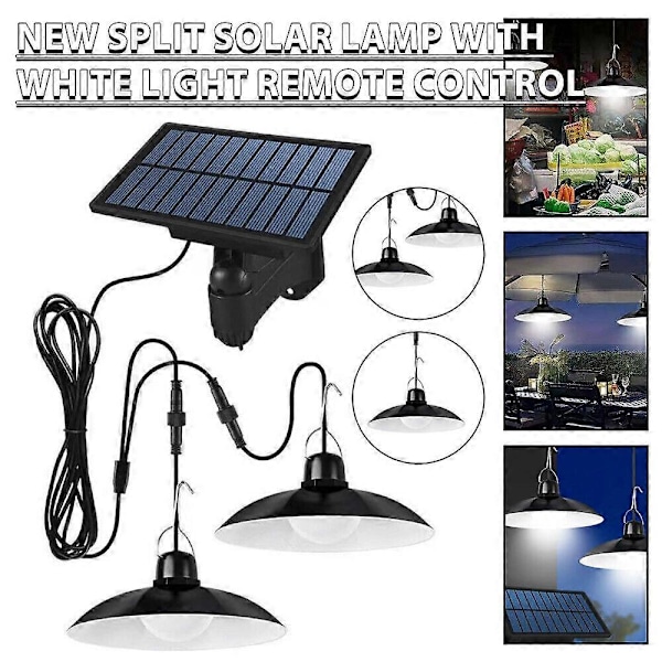 Rörelsesensor LED Solcellslampa, Hänglampa, Vit, Varmt Ljus, Fjärrkontroll, Ljuskrona, Camping, Utomhus, Trädgård