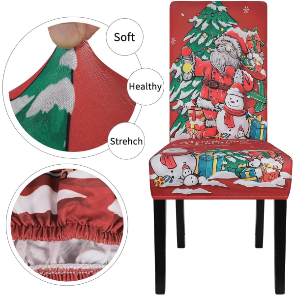 Julmatsalsstolsöverdrag Set om 4, Stretch Xmas Parsons Chair Sl Christmas Pattern1 4 Pack