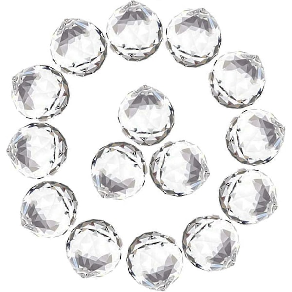30mm/1,18\" 15-pack Kristallkula Prisma Solfångare Regnbåge, Hängande Kristallprismor för Fönster, för Feng Shui, som Gåva (Klar)