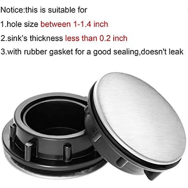 Diskbänkskran Hålskydd Köksblandare Hålskydd Rostfritt Stål 2-Pack (2,8 till 4,3 cm i Diameter)