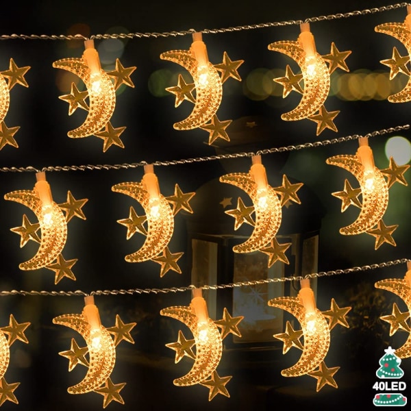 Moon String Lights, 20ft 40 LED Fairy Lights dekorativa