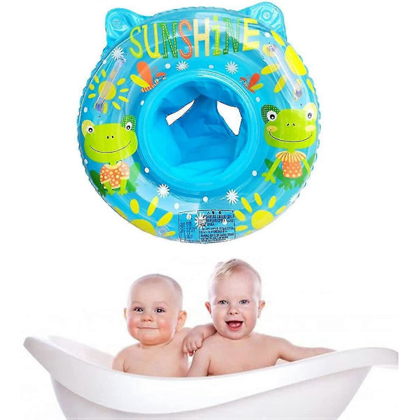 Badring med sits, Uppblåsbar badring med sits för barn 6-36 månader, 50 cm (Groda)