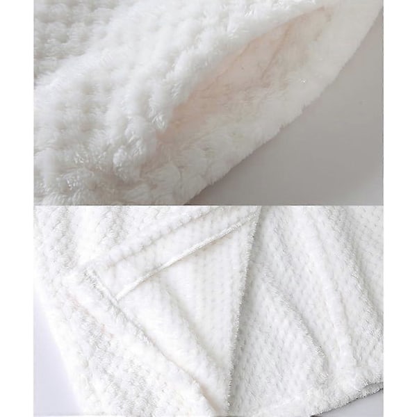 Dam Zip Fleece Våfflad Lång Morgonrock Fluffig Handduksbadrock Sovplagg white M
