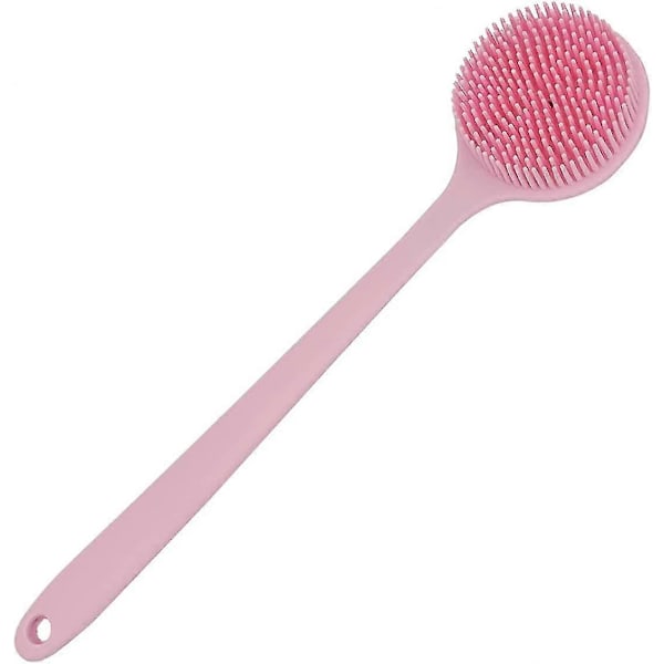 Silikon Ryggskrubbare För Dusch Mjuk Badkroppsborste Med Långt Handtag, BPA-fri, Allergivänlig, Miljövänlig (rosa)