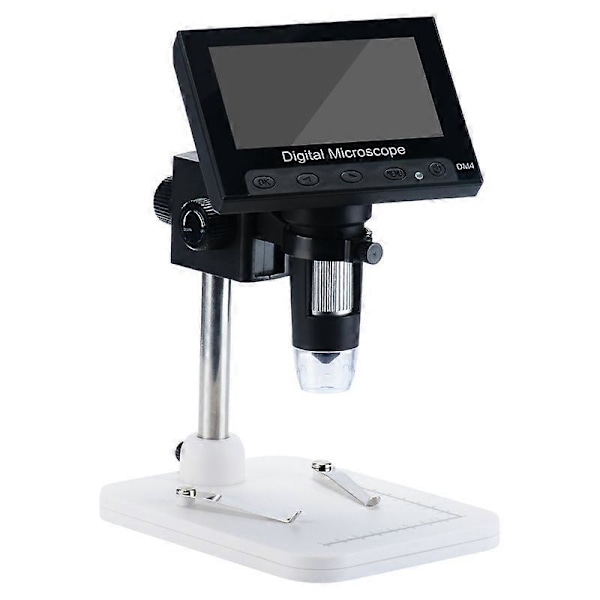 4.3\" LCD Digitalt Mikroskop med 32GB SD-kort, 50X-1000X Förstoring Myntmikroskop med Metallstativ, 8 LED-lampor, Videoinspelare för Observation